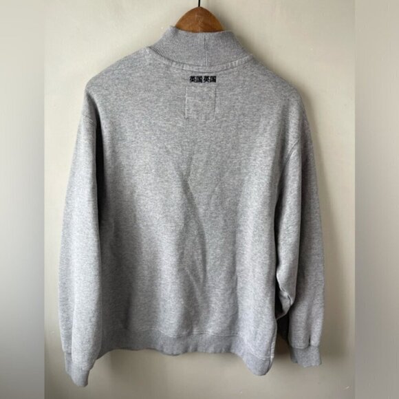 Superdry Ana High Neck Crew Sweatshirt grey oversized cotton blend slouchy 4 - Picture 4 of 14